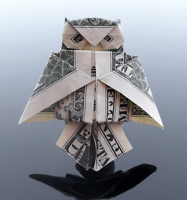 Оригами из денег - сова