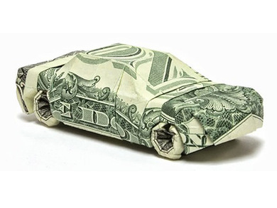 Оригами из денег - авто