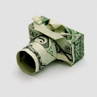 Оригами из денег - фотоаппарат