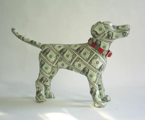 Оригами из денег - собака