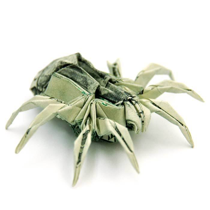 Оригами из денег - паук