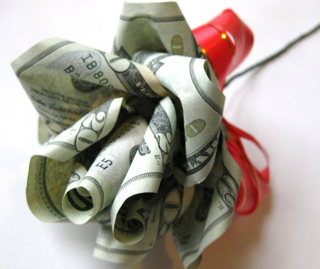 Оригами из денег - роза