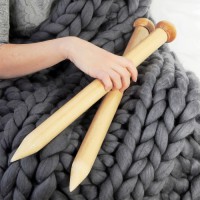 Пуф своими руками – необычное вязание гигантскими спицами